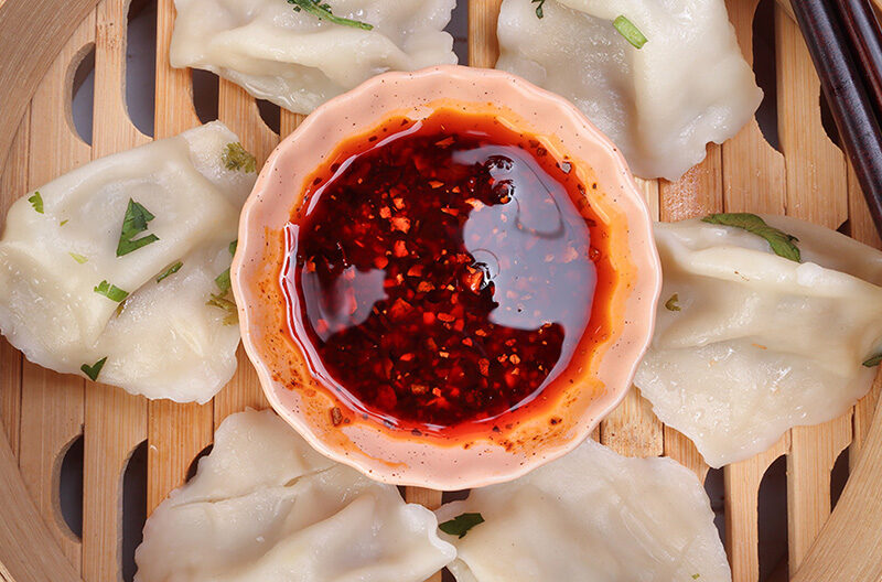 Dumplings with dip sauce
